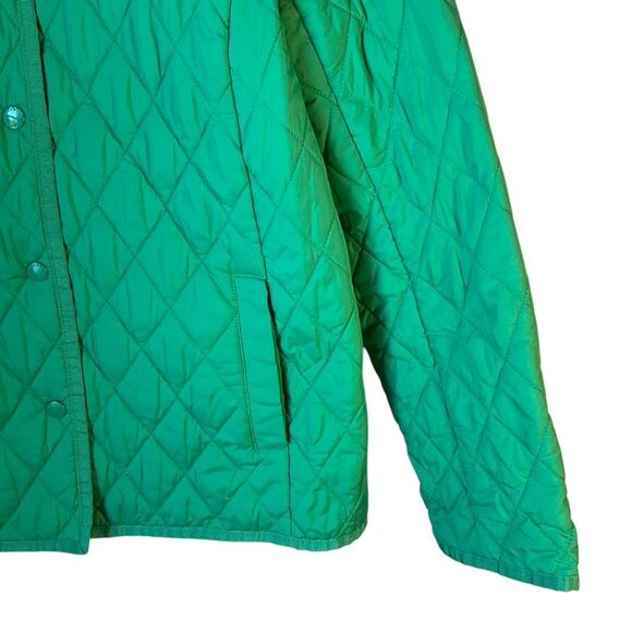 Talbots Kelly Green Quilted Barn Coat, S. Preppy Spring - Picture 6 of 14